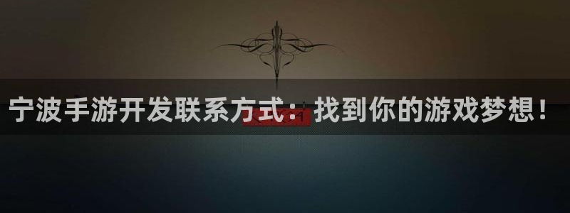 V8娱乐平台：宁波手游开发联系方式：找到你的游戏梦想！